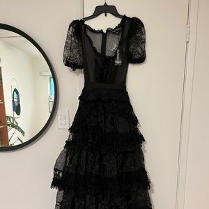 NWT Dolls Kill Pretty Imperfect Black Maxi Dress